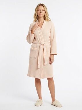 Ettitude Women’s Waffle Robe CleanBamboo Lyocell Tie Waist M
